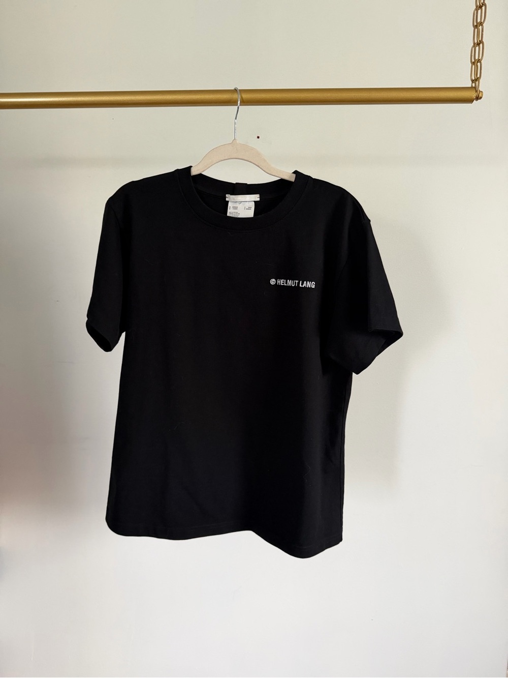 Helmut Lang Black Short Sleeve Logo Tee